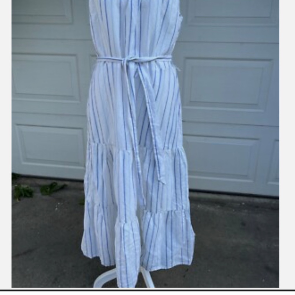 Talbots Ladies Dress with Blue and White Stripes